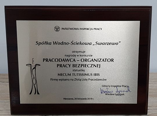Laureat konkursu - Pracodawca organizator pracy bezpiecznej