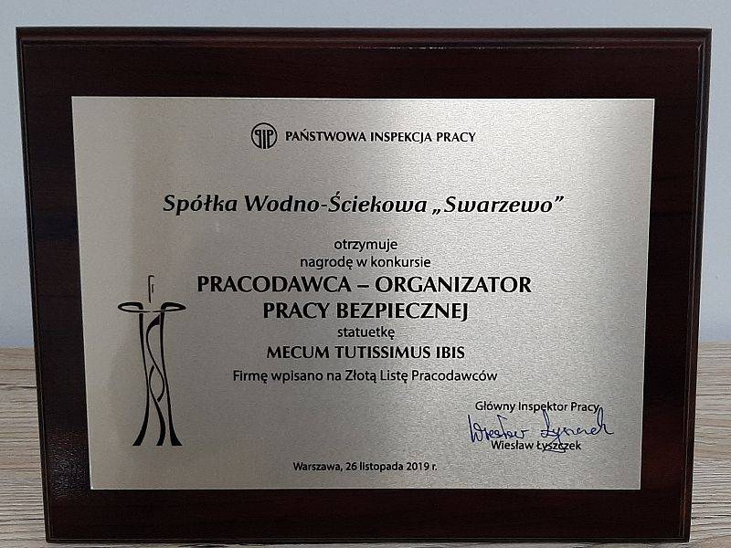Laureat konkursu - Pracodawca organizator pracy bezpiecznej