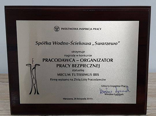 Laureat konkursu – Pracodawca organizator pracy bezpiecznej