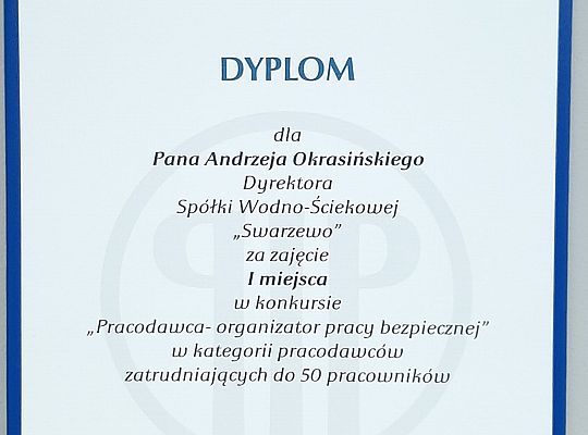 2019 r. - Konkurs Pracodawca Organizator pracy bezpiecznej